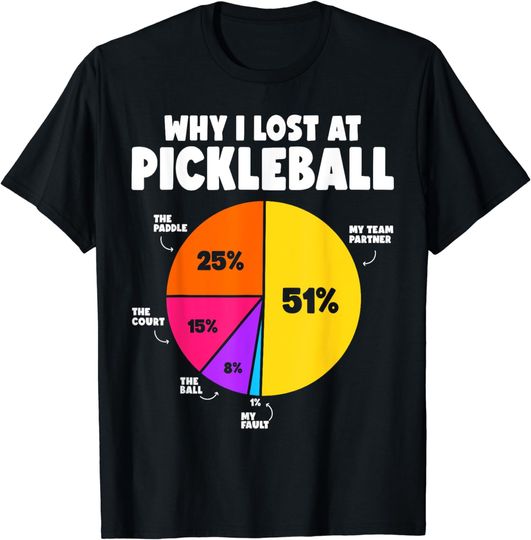 Discover Why I Lose at Pickleball Humor Funny Pickleball Men Women T-Shirt