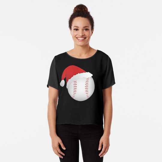 Discover Baseball for Christmas Sports Player Xmas Ball Chiffon Top