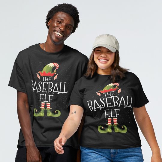 Discover Baseball Elf Family Matching Christmas Group Funny Pajama Gift Classic T-Shirt
