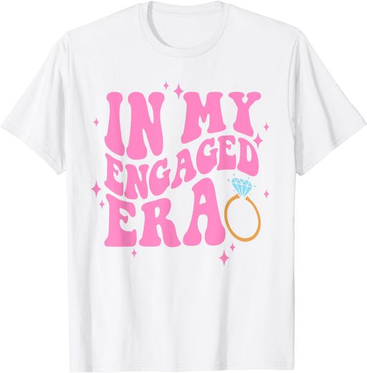 Discover In My Engaged Era Groovy Bride Bachelorette Party Bridesmaid T-Shirt