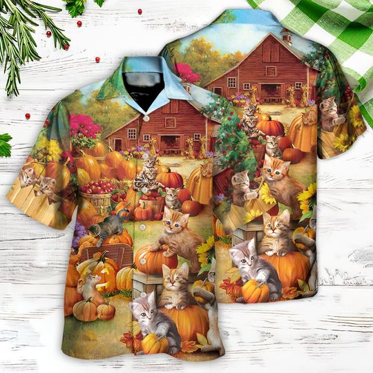 Discover Thanksgiving Cat Wish You Happy Thanksgiving Hawaiian Shirt