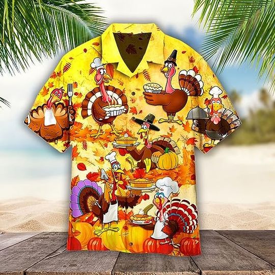 Discover Chef Turkey Thanksgiving Hawaiian Shirt
