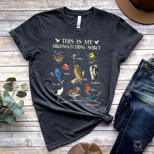 Discover Bird Nerd Shirt, Forest Botanical Colorful Birds Birdwatchers Gift Bird