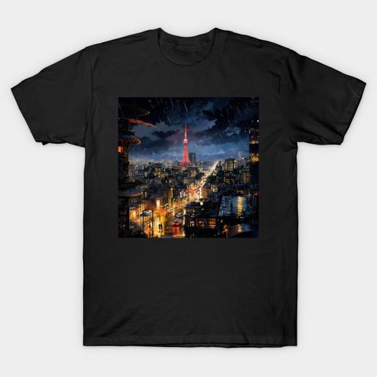Discover Rainy Tokyo Night - Rainy Night Tokyo - T-Shirt
