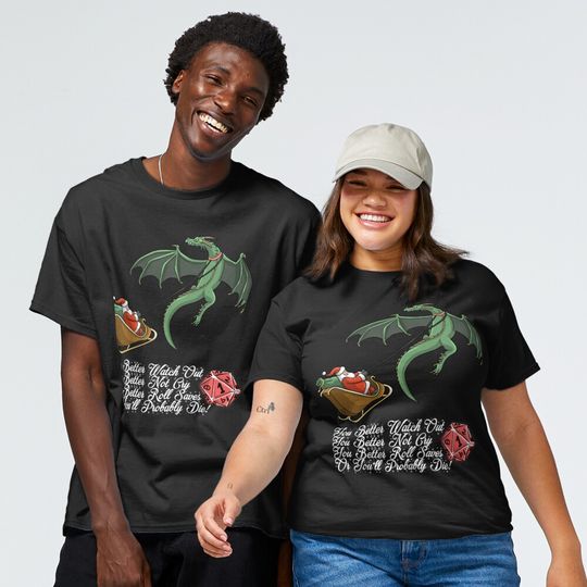 Discover Christmas Jingle Santa Funny Dungeons And Dragons DND D20 Lover Classic T-Shirt