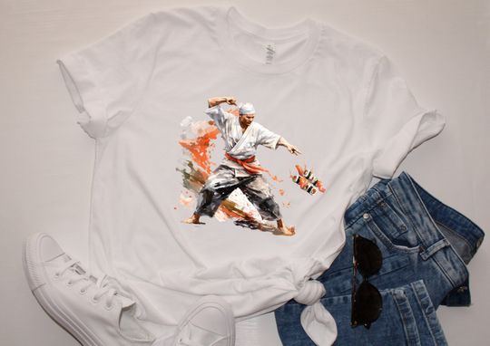 Discover Sushi Fighter Tshirt Design PNG, Japanese Sushi Chef