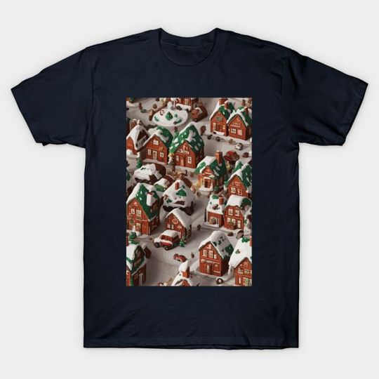 Discover Christmas Village poster pattern - Christmas - T-Shirt