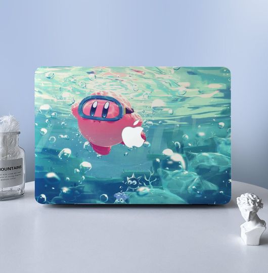 Discover Diving Kirby Undersea MacBook Laptop Skin