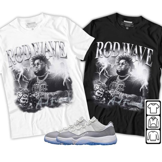 Discover Rod Wave Rap Unisex Shirt To Match Sneaker Cement Grey 11s Tee, Cement Grey T-Shirt