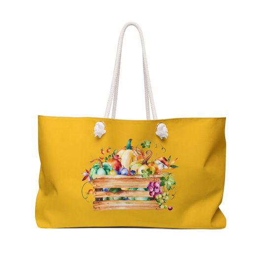 Discover Crate of Holiday Fruits Thanksgiving Weekender Bag