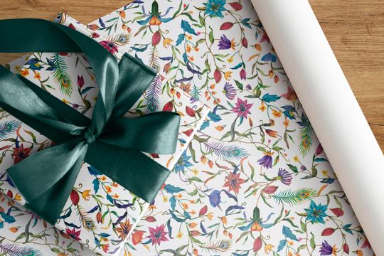 Discover Floral Pattern Birthday Wrapping Paper