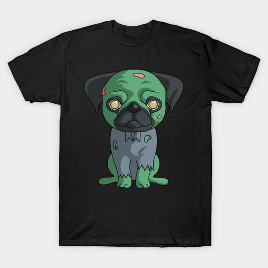 Discover Cute Pug Zombie Funny Zombie Halloween T-Shirt