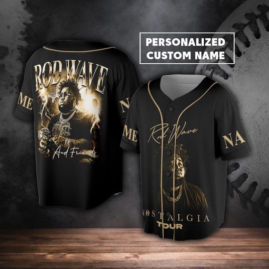 Discover Custom Name Rod Wave 2023 Tour Baseball Jersey, Nostalgia And Friends Concert Tickets