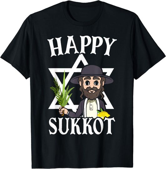 Discover Happy Sukkot Day Lulav Palm Tree Israelite Jewish T-Shirt