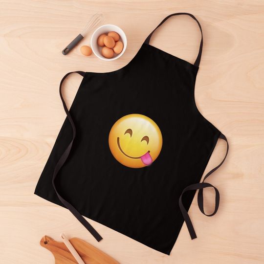 Discover Smiley Tongue Face Emoji Apron