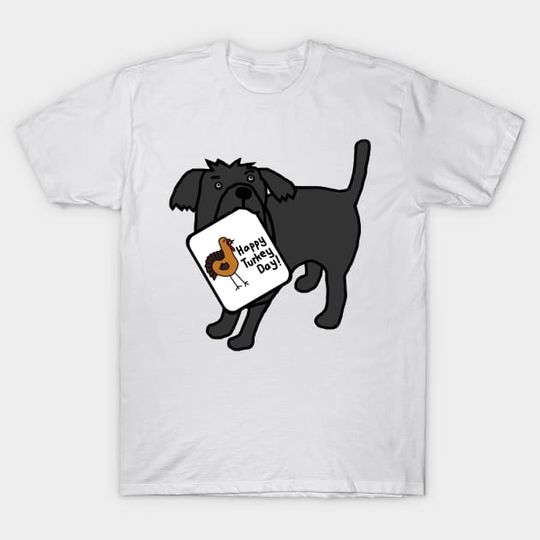 Discover Cute Dog with Thanksgiving Turkey Greetings Funny T-Shirt