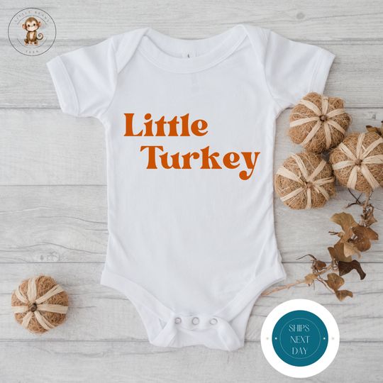 Discover Little Turkey Thanksgiving Onesie | Cute Thanksgiving Onesie