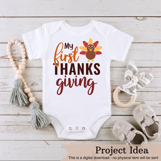 Discover My first Thanksgiving Onesie, baby's first thanksgiving