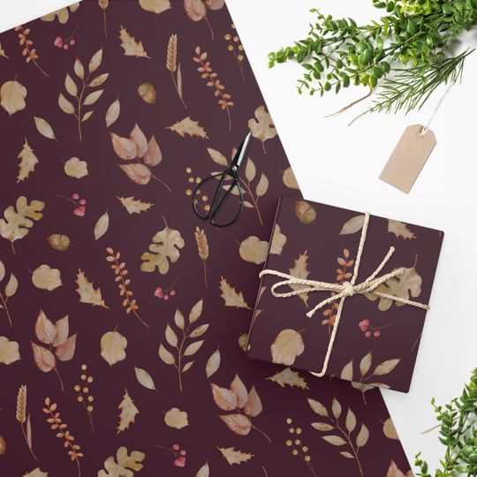Discover Autumn Leaves Thanksgiving Wrapping Paper