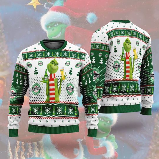 Discover Grin Heiineken Ugly Christmas Sweater