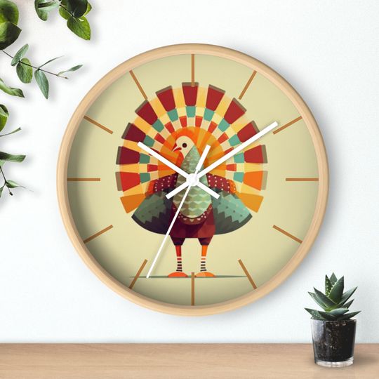 Discover Thanksgiving Turkey Wall Clock, 10-inch Clock