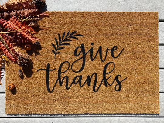 Discover Give Thanks Fall Doormat, Welcome Mat
