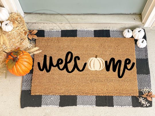 Discover Pumpkin Welcome Mat | Pumpkin Doormat