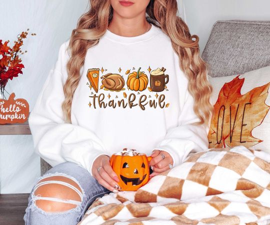 Discover Thankful Thanksgiving Sweatshirt
