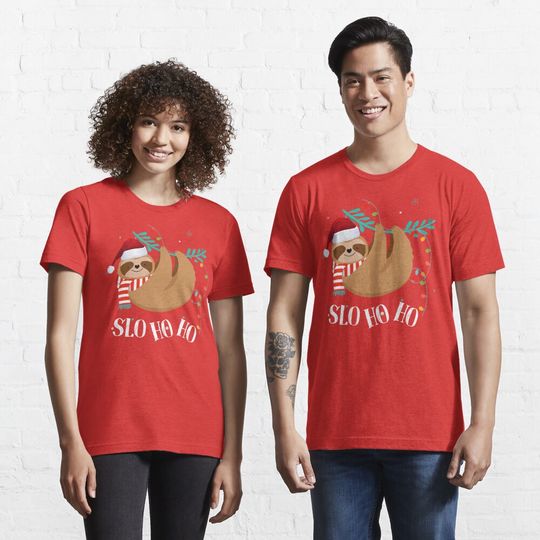Discover Slo Ho Ho Sloth Christmas Shirt, Sloth Lover Shirt Essential T-Shirt