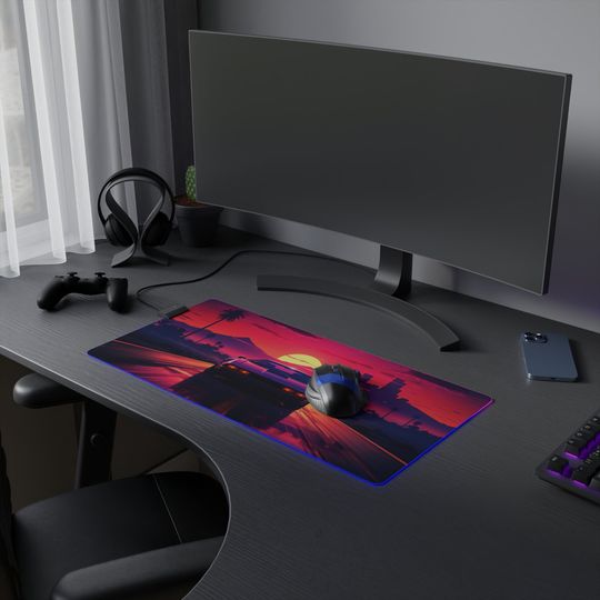 Discover LED Gaming Mouse Pad, Synthwave Gaming Pad