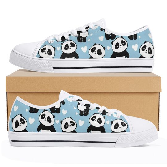 Discover Baby Blue Panda Women's Low Top Sneakers