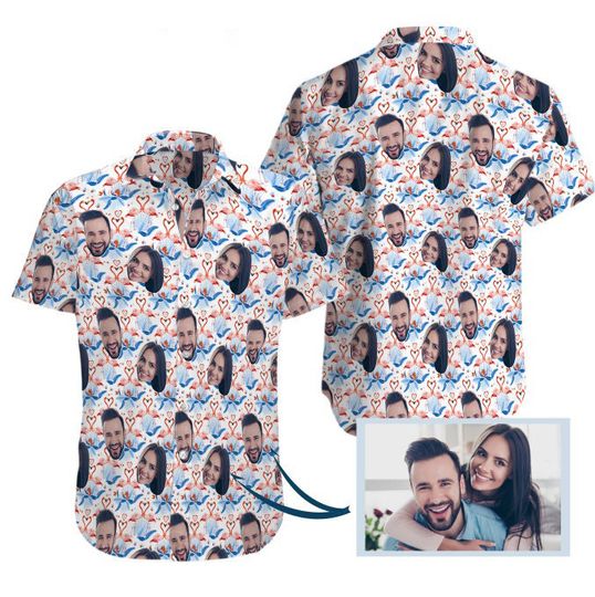 Discover Personalized Photo Hawaiian Shirt, Custom Photo Beach Shirt