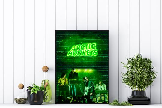 Discover Arctic Monkeys AM Neon Spotify Album Premium Matte Vertical Poster