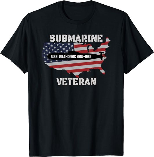Discover USS Seahorse SSN-669 Submarine Veterans Day Father Grandpa T-Shirt