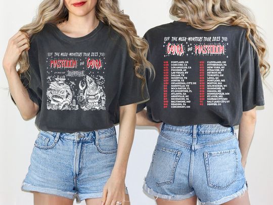 Discover Color Gojira and Mastodon The Mega Monsters Tour 2023 Shirt