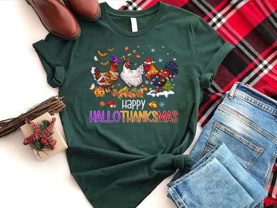 Discover Happy Hallothanksmas Chicken Shirt