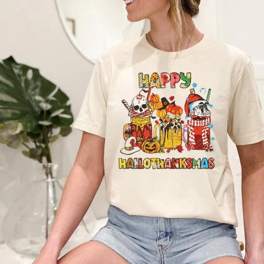 Discover Happy Hallothanksmas Shirt, Halloween Shirt