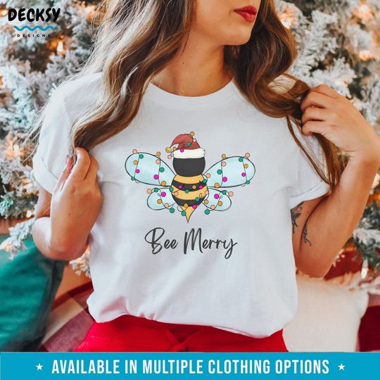 Discover Bee Merry Shirt, Christmas Bee Gifts, Beekeeper T Shirt