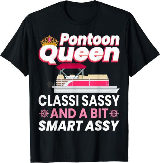 Discover Pontoon Queen Gift For Pontoon Boating Mom Women Girl Lover T-Shirt