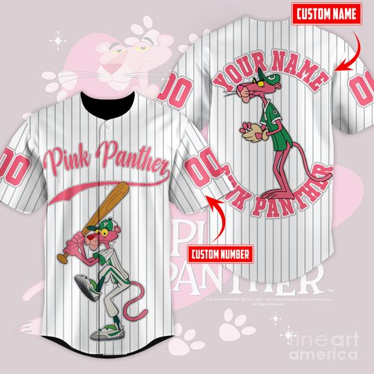 Discover Personalized Pink Panther Baseball Jersey, Pink Panther Cartoon Jersey
