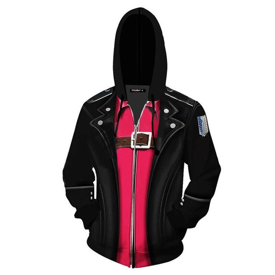 Discover AO Titan Survey Corps 3D Zip Hoodie, Costume Halloween Cosplay Hoodie