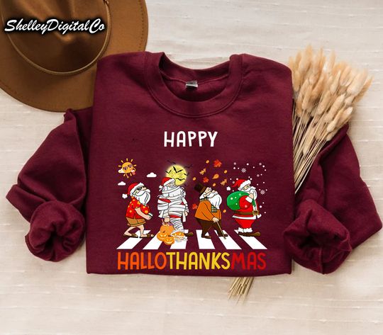 Discover Happy HalloThanksMas Shirt, Halloween Shirt, Holiday Season Shirt