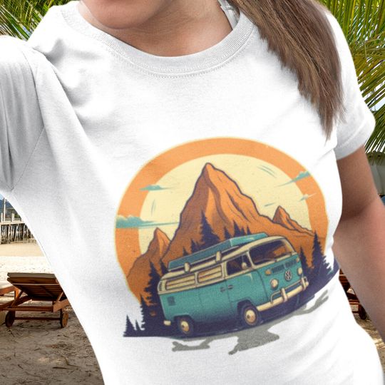 Discover Campervan T-shirt with VW bay window camper