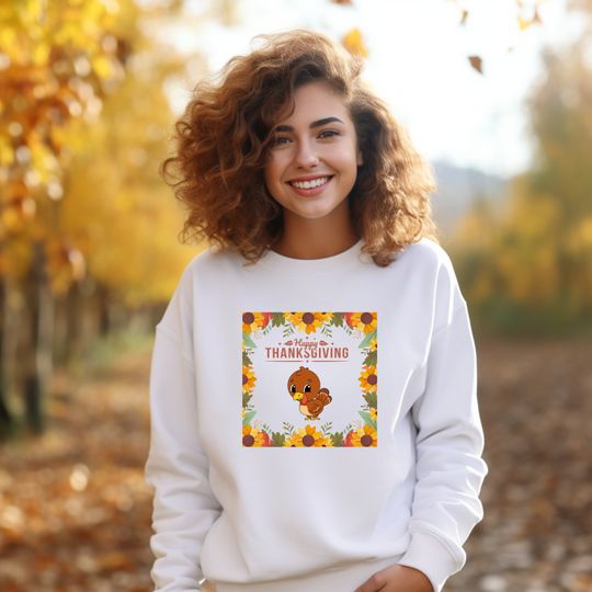 Discover Little Turkey Happy Thanksgiving Sweatshirt