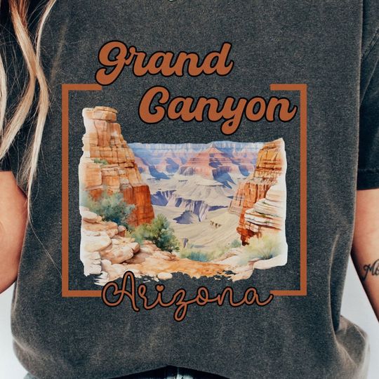 Discover Watercolor Grand Canyon Shirt Oversize Graphic Tee