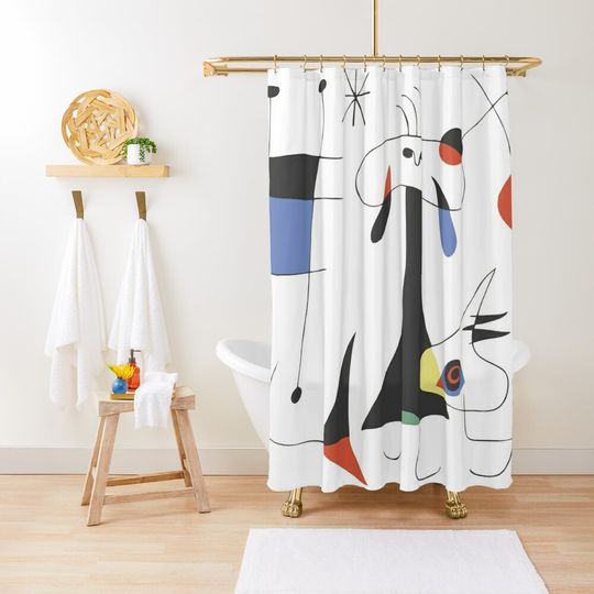 Discover Joan Miró The Sun (El Sol) 1949 - Most Attractive Painting Artwork of Miro For Everyone Shower Curtain