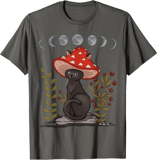 Discover Cottagecore Cat Mushroom T-Shirt