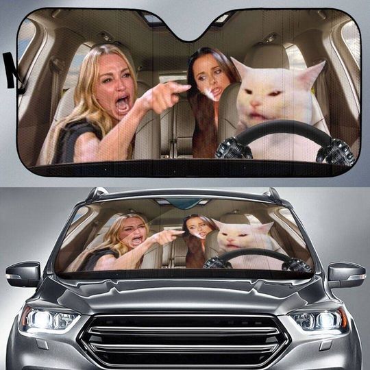 Discover Funny Meme Auto Sun Shade - Driving Cats Car Sun Shade