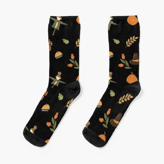Discover Thanksgiving Autumn Pattern  Socks