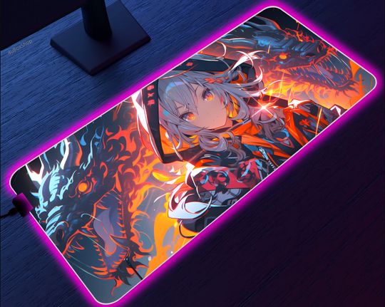 Discover Dragon girl LED Gaming Mousepad